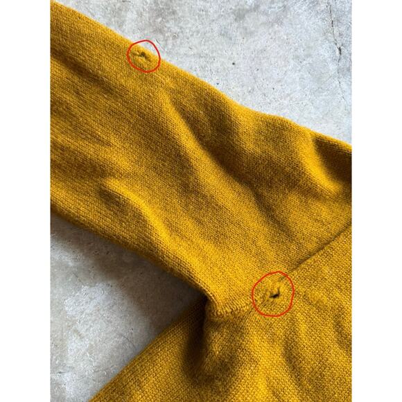 1950s Mustard Yellow 'Acacia' Virgin Wool Womens Knit Cardigan Size Small - Picture 8 of 8